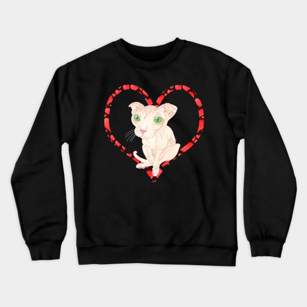 UKRANIAN LEVKOY CAT HEART Crewneck Sweatshirt by BeritValk